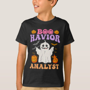 T-shirt Retro Aba Therapist Bcba Halloween Ghost Boo Havio