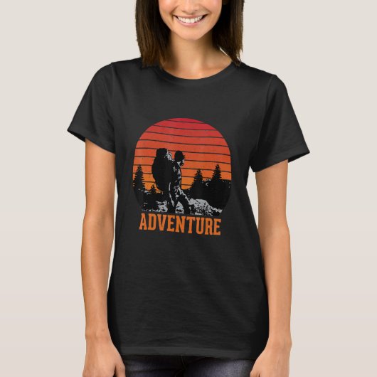 T-shirt Retro Adventure Backpacker Enthousiast Mountain ex (Devant)