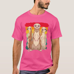 T-shirt Retro Africa Zoo Animal Cute Meerkat