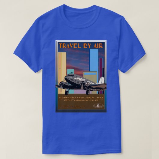 T-shirt Retro Airline Voyage DC301 (Design devant)