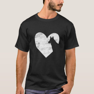 T-shirt Retro Allemand Berger Chien Coeur Saint Valentin D