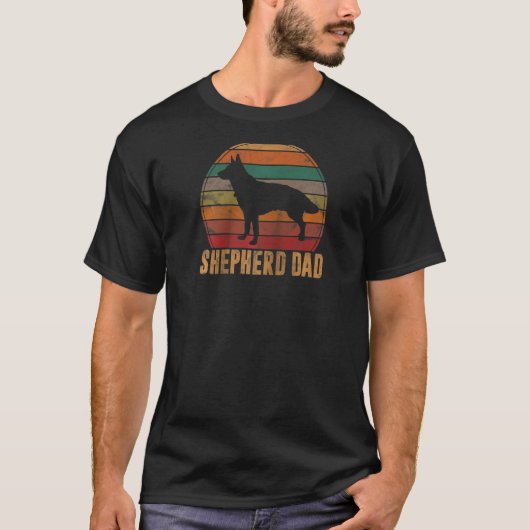 T-shirt Retro Allemand Berger Papa Chien Propriétaire Anim (Devant)