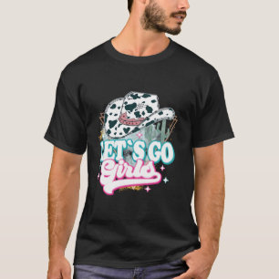 T-shirt Retro Allons Filles Pays Western Cowgirl