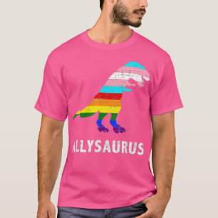 T-shirt Retro Allysaurus Dinosaur arc-en-ciel LGBT Trans G
