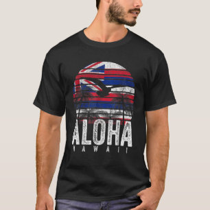 T-shirt Retro Aloha Hawaii Drapeau Hawaii Île Hawaii Vinta