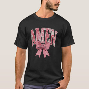 T-shirt Rétro Amen Floral Coquette Arc Jésus Fille Femmes