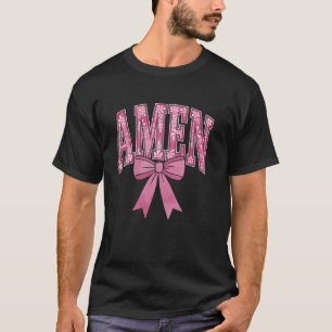 T-shirt Retro Amen Floral Coquette Arc Jésus Fille Femmes