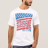 T-shirt Retro America Drapeau USA Famille 4 juillet (Devant)