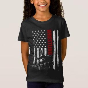 T-Shirt Retro American Wrestling Appareils US Drapeau Lutt