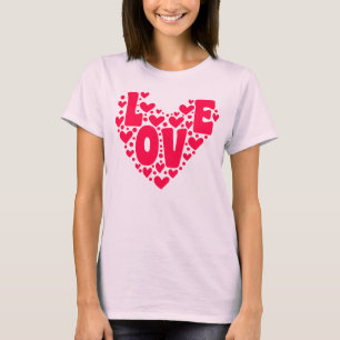 T-shirt Retro Amour Coeur rose Valentin femme