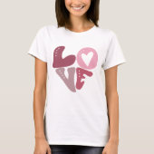 T-shirt Retro Amour Super Saint Valentin rose (Devant)