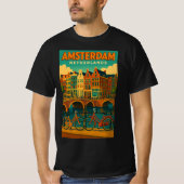 T-shirt Rétro Amsterdam Pays-Bas (Devant)