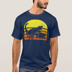 T-shirt Rétro Ancient Dinosaurs Vintage Sunset