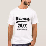 T-shirt Retro année personnalisée Réunion en famille noire<br><div class="desc">Customisez en changeant l'année et le nom pour convenir.</div>