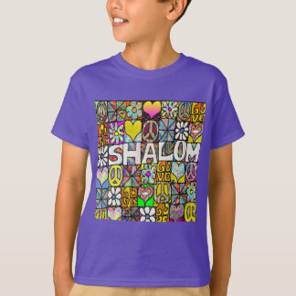 T-Shirt Rétro Années 60 Shalom LOVE Psychédélique