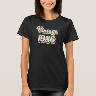 T-shirt Rétro Années 70 Groovy Arc-en-ciel Vintage 1986 Po