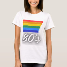 T-Shirt rétro années 80 arc-en-ciel pour femmes