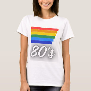 T-Shirt rétro années 80 arc-en-ciel pour femmes