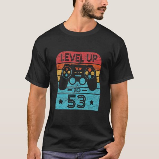 T-shirt Retro Anniversaire Jeu Vidéo 53 Ans Gamer Niveau (Devant)