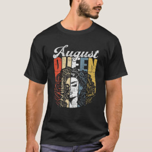 T-shirt Rétro Août Queen Awesome Jundixième Queen femmes G