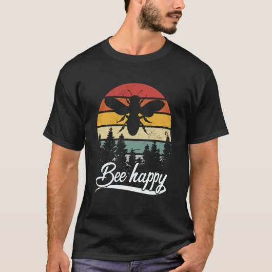 T-shirt Retro apiary nature beehive honeycomb insect bee h (Devant)