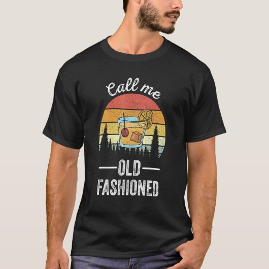 T-shirt Retro Appelez-Moi Whiskey Old Fashid Wisconsin Vin (Devant)