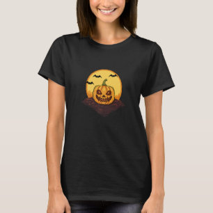 T-shirt Retro Arcade Game 80s 8 Bit Halloween Citrouille