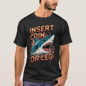 T-shirt Retro Arcade Shark Attack Pixel Art (Devant)