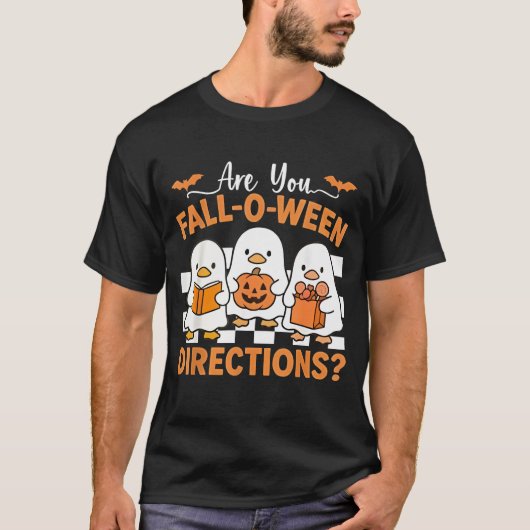 T-shirt Retro are You Fall O Ween Directions Enseignant Ha (Devant)