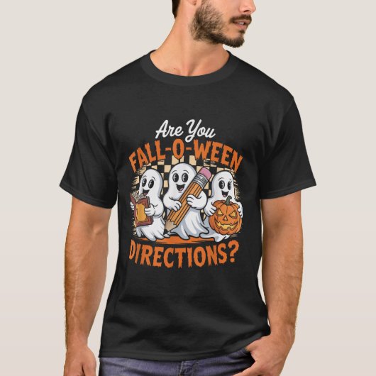 T-shirt Retro Are You Fall O Ween Directions Ghost Hallowe (Devant)