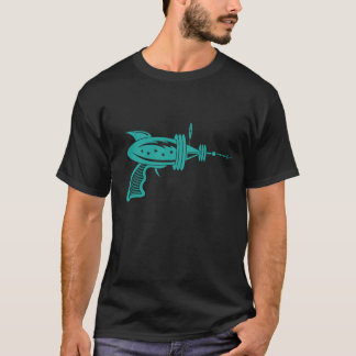 T-shirt Rétro arme à feu de rayon dans Teal