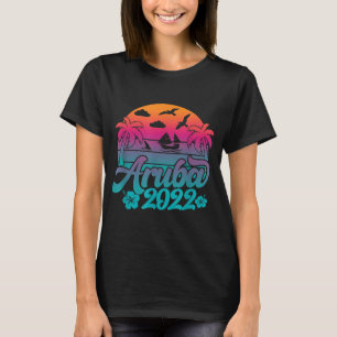 T-shirt Retro Aruba Beach 2022 Aruba Famille Vacances Arub