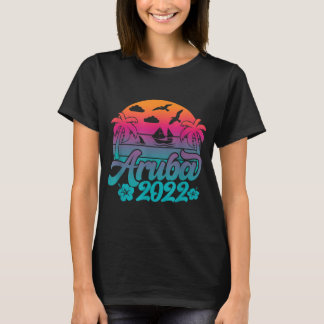 T-shirt Retro Aruba Beach 2022 Aruba Famille Vacances Arub
