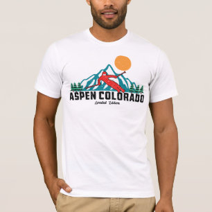 T-shirt Retro Aspen Mountain, Ski du Colorado