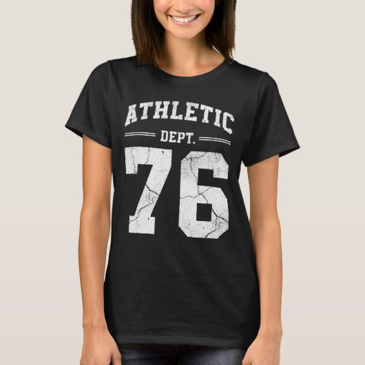 T-shirt Retro Athletic Dept 76 Classic 1976 Birthday (Devant)