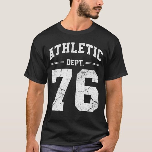 T-shirt Retro Athletic Dept 76 Classic 1976 Birthday (Devant)