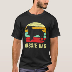 T-shirt Retro Aussie Papa Australian Shepherd Chien Propri