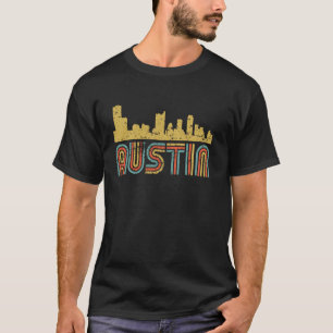 T-shirt Rétro Austin Skyline Vue de la ville vintage Austi
