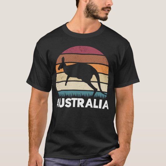 T-shirt Retro Australian Animal saut Kangaroo (Devant)