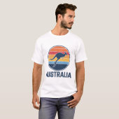 T-shirt Retro Australian Sunset Animal sauter Kangaroo (Devant entier)