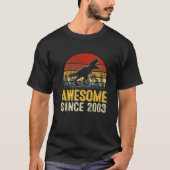 T-shirt Rétro Awesome Depuis 2003 Dinosaur Boy T Rex 19E B (Devant)
