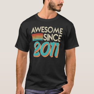 T-shirt Retro Awesome depuis 2011 11e anniversaire Vintage