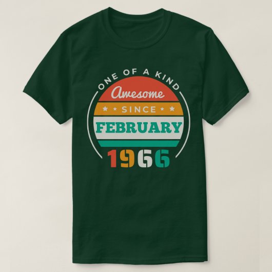 T-shirt Retro Awesome depuis février 1966 Anniversaire Vin (Design devant)