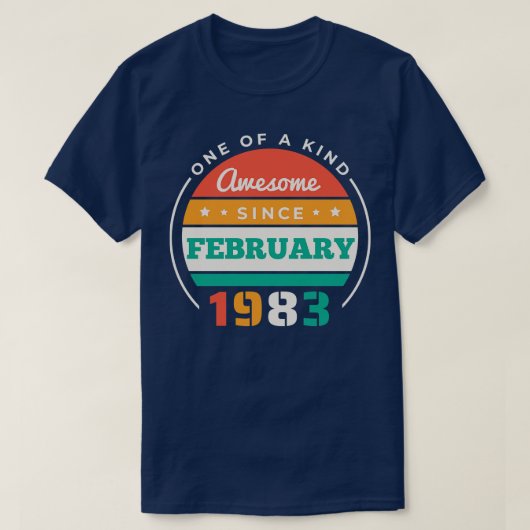 T-shirt Retro Awesome depuis février 1983 Anniversaire Vin (Design devant)