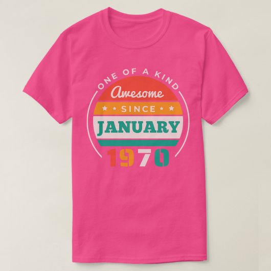 T-shirt Retro Awesome depuis Janvier 1970 Anniversaire Vin (Design devant)