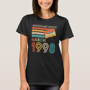T-shirt Retro Awesome depuis mars 1998 24e anniversaire