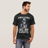 T-shirt Retro Awesome Like My Daughter Funny Dad Parents D (Devant entier)