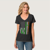 T-shirt Retro Awesome Police Shamrock Us Drapeau Patrick S (Devant entier)