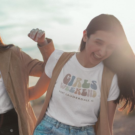 T-shirt Retro Bachelorette Filles Week-end Mariée