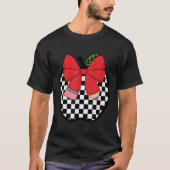 T-shirt Retro Back To School Teacher Race Checkered Pencil (Devant)